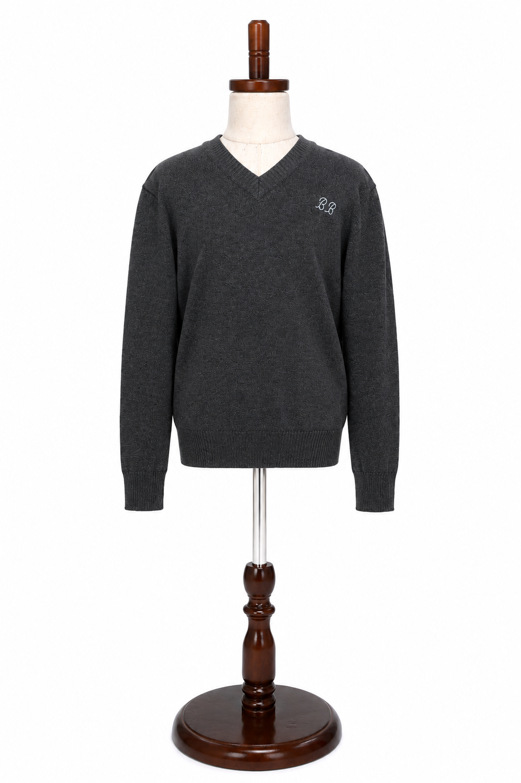 Bnos Bracha Grey V-Neck Sweater