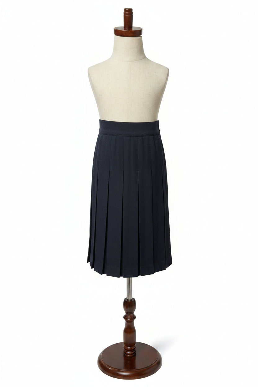 Navy pleated skirt