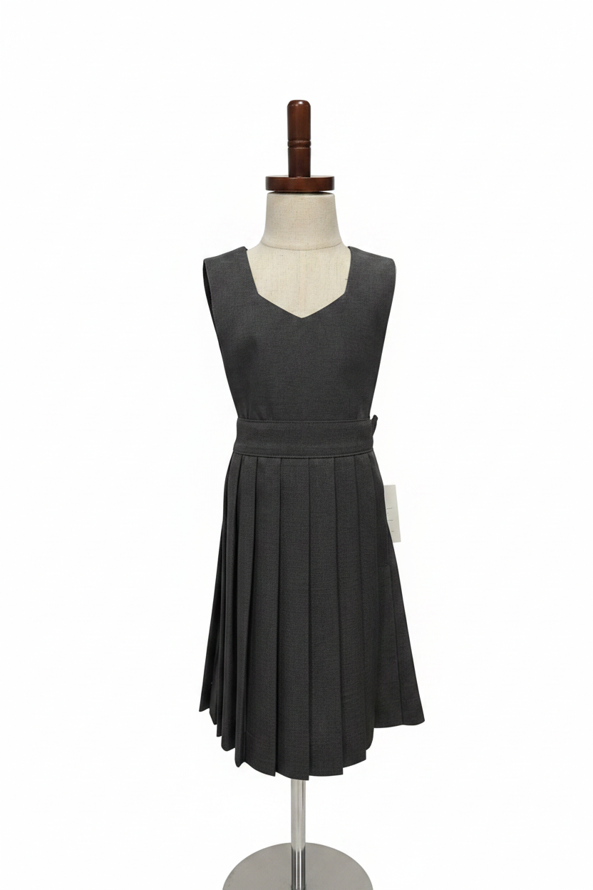 Charcoal pleated jumper dress