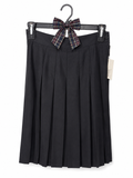 Navy Box Pleat Skirt