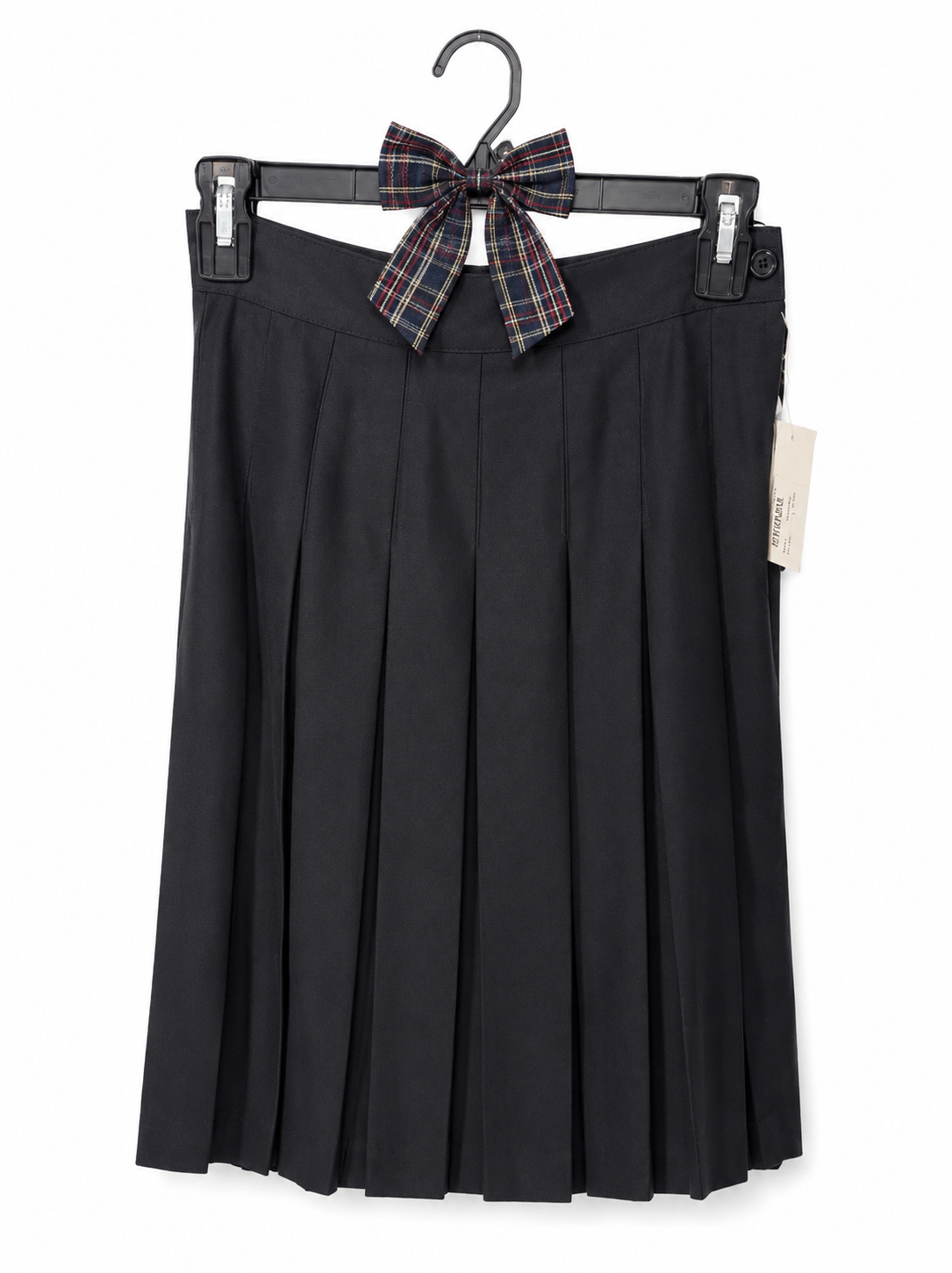 Navy Box Pleat Skirt