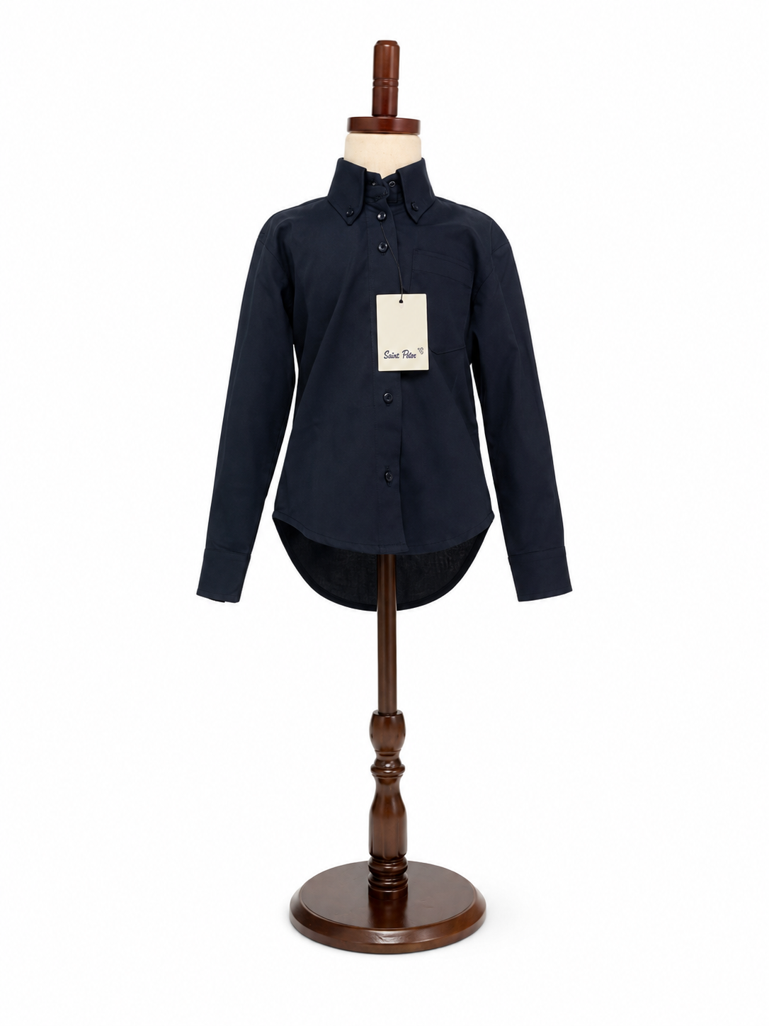 Navy Poplin Blouse